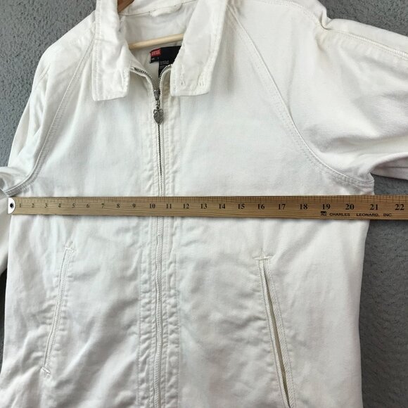 Men's Diesel Full Zip Bomber Jacket White Fraternity size L - Picture 13 of 15